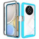 For Honor X9 4G / 5G / Magic 4 Lite Starry Sky Solid Color Shockproof TPU Clear PC Phone Case(Sky Blue) - 1