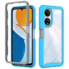 For Honor X7 Starry Sky Solid Color Shockproof TPU Clear PC Phone Case(Sky Blue) - 1