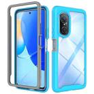 For Huawei Nova 9 SE Starry Sky Solid Color Shockproof TPU Clear PC Phone Case(Sky Blue) - 1