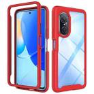 For Huawei Nova 9 SE Starry Sky Solid Color Shockproof TPU Clear PC Phone Case(Red) - 1