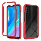 For Huawei Y9S Starry Sky Solid Color Shockproof TPU Clear PC Phone Case(Red) - 1