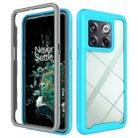 For OnePlus 10T Starry Sky Solid Color Shockproof TPU Clear PC Phone Case(Sky Blue) - 1