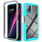 For T-Moblie Revvl 6 Pro 5G Starry Sky Solid Color Shockproof TPU Clear PC Phone Case(Sky Blue) - 1