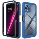 For T-Moblie Revvl 6 5G Starry Sky Solid Color Shockproof TPU Clear PC Phone Case(Dark Blue) - 1