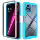 For T-Moblie Revvl 6 5G Starry Sky Solid Color Shockproof TPU Clear PC Phone Case(Sky Blue) - 1