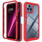 For T-Moblie Revvl 6 5G Starry Sky Solid Color Shockproof TPU Clear PC Phone Case(Red) - 1