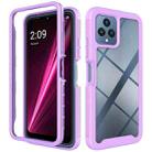 For T-Moblie Revvl 6 5G Starry Sky Solid Color Shockproof TPU Clear PC Phone Case(Purple) - 1