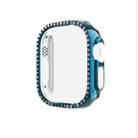 For Apple Watch Ultra 49mm Diamond Hollow PC Watch Case(Dark Cyan) - 1