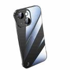 For iPhone 14 Electroplating Frameless Clear PC Phone Case(Black) - 1