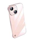 For iPhone 14 Plus Electroplating Frameless Clear PC Phone Case(Pink) - 1