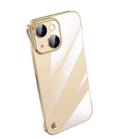 For iPhone 14 Plus Electroplating Frameless Clear PC Phone Case(Gold) - 1