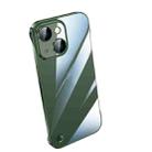 For iPhone 14 Plus Electroplating Frameless Clear PC Phone Case(Green) - 1
