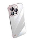For iPhone 14 Pro Electroplating Frameless Clear PC Phone Case(Pink) - 1