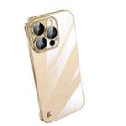 For iPhone 14 Pro Electroplating Frameless Clear PC Phone Case(Gold) - 1