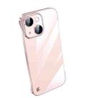 For iPhone 13 Electroplating Frameless Clear PC Phone Case(Pink) - 1