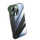 For iPhone 13 Pro Electroplating Frameless Clear PC Phone Case(Green) - 1