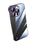 For iPhone 13 Pro Electroplating Frameless Clear PC Phone Case(Purple) - 1