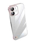 For iPhone 12 mini Electroplating Frameless Clear PC Phone Case(Pink) - 1