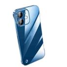 For iPhone 12 Electroplating Frameless Clear PC Phone Case(Sierra Blue) - 1