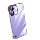 For iPhone 12 Electroplating Frameless Clear PC Phone Case(Purple) - 1