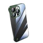 For iPhone 12 Pro Electroplating Frameless Clear PC Phone Case(Green) - 1