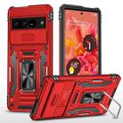 For Google Pixel 7 Pro Armor PC + TPU Camera Shield Phone Case(Red) - 1