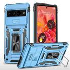 For Google Pixel 7 Pro Armor PC + TPU Camera Shield Phone Case(Light Blue) - 1