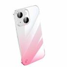 For iPhone 14 Frameless Cool Gradient PC Phone Case(Pink) - 1