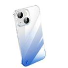 For iPhone 14 Frameless Cool Gradient PC Phone Case(Blue) - 1