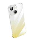 For iPhone 14 Frameless Cool Gradient PC Phone Case(Yellow) - 1