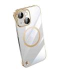 For iPhone 14 Plus Electroplating Frameless Magsafe Magnetic PC Phone Case(Gold) - 1