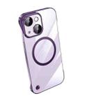 For iPhone 14 Plus Electroplating Frameless Magsafe Magnetic PC Phone Case(Deep Purple) - 1