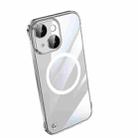 For iPhone 14 Plus Electroplating Frameless Magsafe Magnetic PC Phone Case(Transparent) - 1