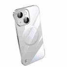For iPhone 14 Plus Electroplating Frameless Magsafe Magnetic PC Phone Case(Silver) - 1