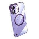 For iPhone 12 Electroplating Frameless Magsafe Magnetic PC Phone Case(Deep Purple) - 1