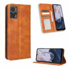 For Motorola Moto E22 / E22i Magnetic Buckle Retro Texture Leather Phone Case(Brown) - 1