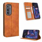 For Motorola Edge 2022 Magnetic Buckle Retro Texture Leather Phone Case(Brown) - 1