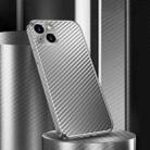 For iPhone 14 Plus Metal Frame Carbon Fiber Phone Case(Grey) - 1