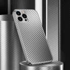 For iPhone 14 Pro Metal Frame Carbon Fiber Phone Case(Grey) - 1