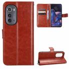 For Motorola Edge 2022 Retro Crazy Horse Texture Leather Phone Case(Brown) - 1