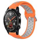 For Huawei Watch GT 46mm / 42mm 22mm Clasp Two Color Sport Watch Band(Orange + Grey) - 1