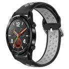 For Huawei Watch GT 46mm / 42mm 22mm Clasp Two Color Sport Watch Band(Black + Grey) - 1