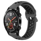 For Huawei Watch GT 46mm / 42mm 22mm Clasp Two Color Sport Watch Band (Black Black) - 1