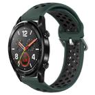 For Huawei Watch GT 46mm / 42mm 22mm Clasp Two Color Sport Watch Band (Green Black) - 1