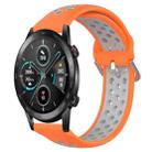 For Huawei Honor Magic Watch 2 46mm 22mm Clasp Two Color Sport Watch Band(Orange + Grey) - 1