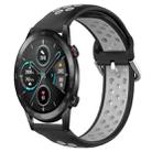 For Huawei Honor Magic Watch 2 46mm 22mm Clasp Two Color Sport Watch Band(Black + Grey) - 1