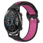 For Huawei Honor Magic Watch 2 46mm 22mm Clasp Two Color Sport Watch Band (Blue + Magenta) - 1