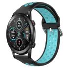 For Huawei Honor Magic Watch 2 46mm 22mm Clasp Two Color Sport Watch Band(Black + Mint Green) - 1