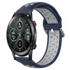 For Huawei Honor Magic Watch 2 46mm 22mm Clasp Two Color Sport Watch Band(Blue + Grey) - 1