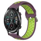 For Huawei Honor Magic Watch 2 46mm 22mm Clasp Two Color Sport Watch Band(Purple + Green) - 1
